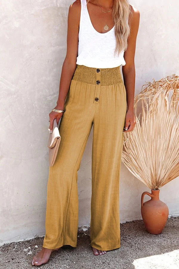 Birdie - Linen Wide Leg Trousers