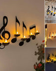 Black Music Note Wall Sconce