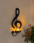 Black Music Note Wall Sconce