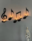 Black Music Note Wall Sconce