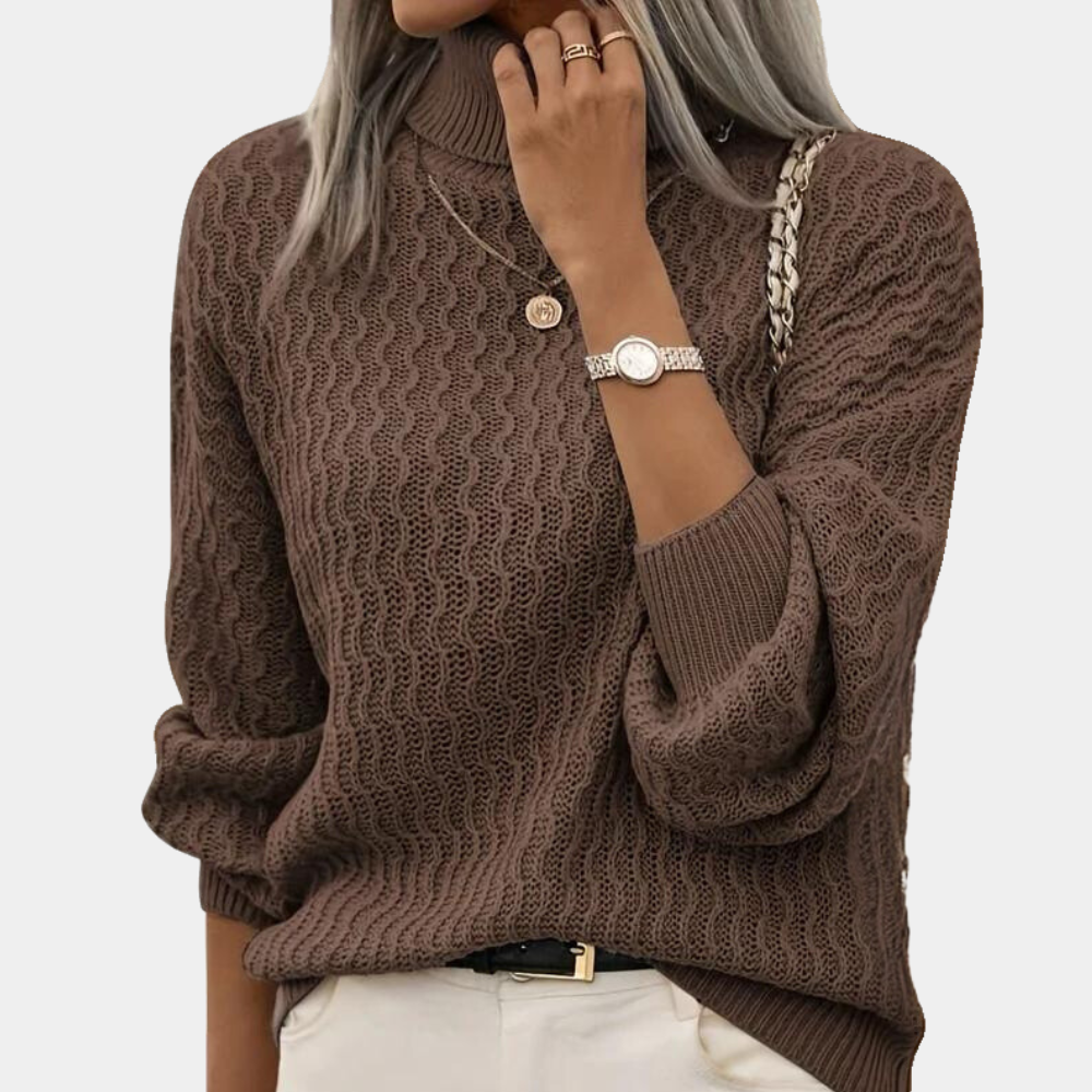 Blanca - Knitted Turtleneck Jumper for Women