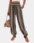 Boho High Waisted Women's Trousers with Relaxed Fit and Elegant Flair