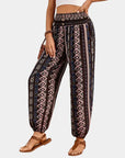Boho High Waisted Women's Trousers with Relaxed Fit and Elegant Flair