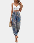 Boho High Waisted Women's Trousers with Relaxed Fit and Elegant Flair