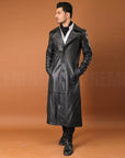 Boston - Faux leather long coat for men
