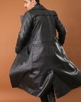 Boston - Faux leather long coat for men