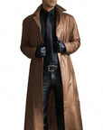 Boston - Faux leather long coat for men