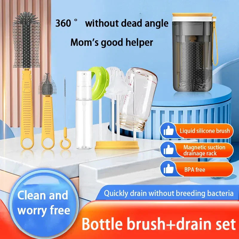 Bottle Cleaning Kit - Handy on the go - Baby bottle brush &amp; cleaner