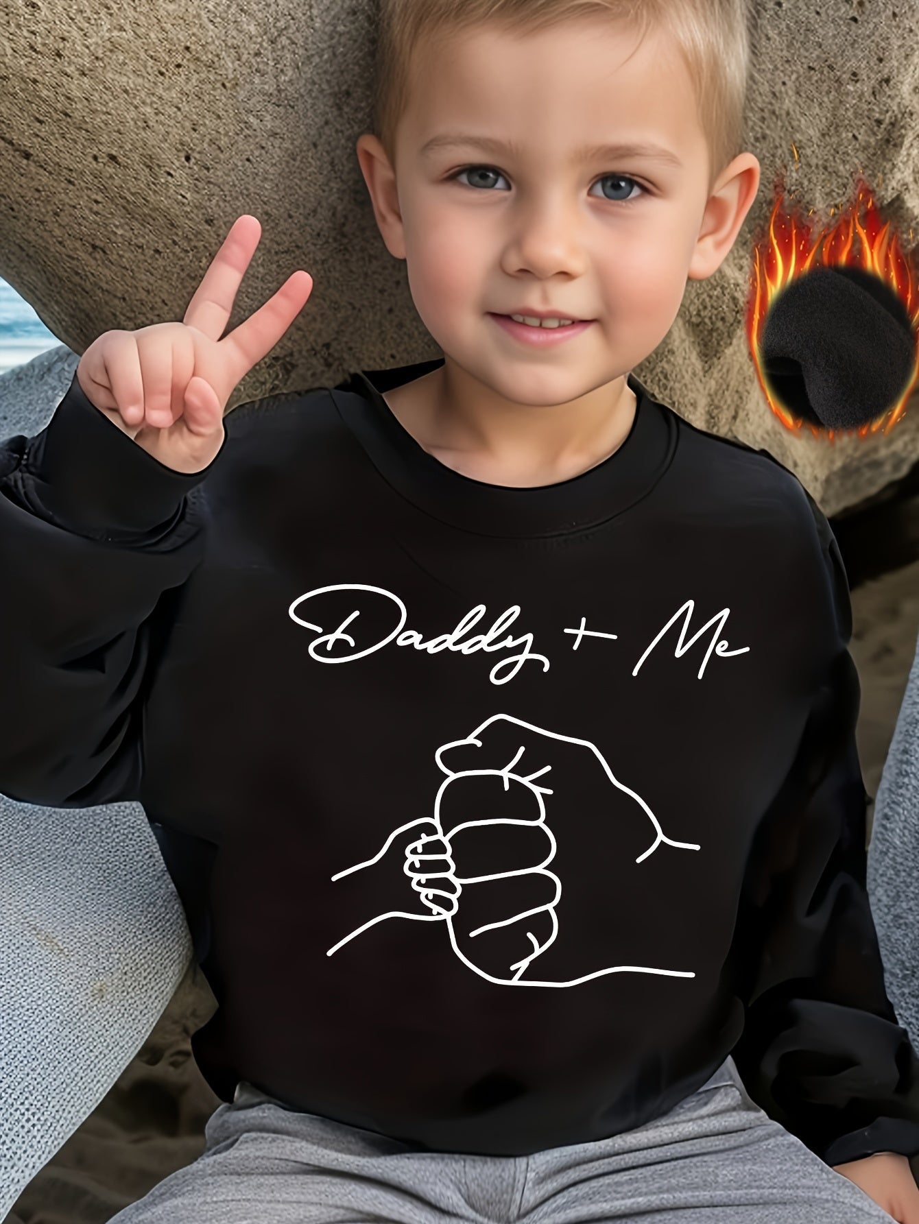 Boys' Casual Sweater with Long Sleeves and Graphic Pattern, Round Neck - Leandro