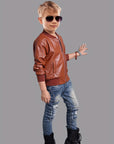 Boys' Cool Jacket with Stand-Up Collar and Zip - Raffy