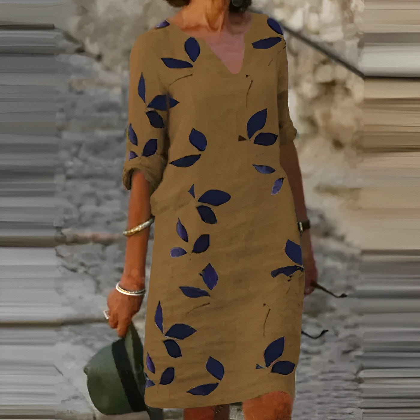 Breathtaking Summer Dress with Leaf Print