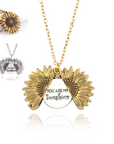 Bring a smile with this symbolic sunflower necklace.