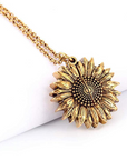 Bring a smile with this symbolic sunflower necklace.