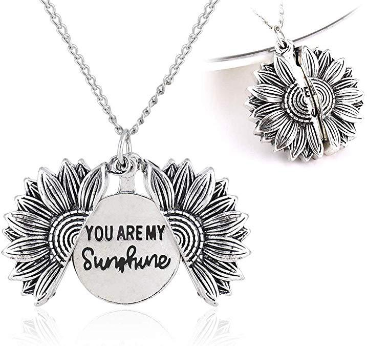Bring a smile with this symbolic sunflower necklace.