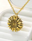 Bring a smile with this symbolic sunflower necklace.