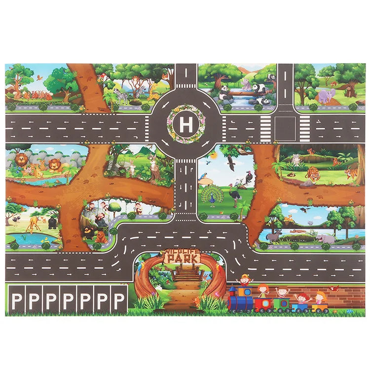 Car Adventure - Magic City Playmat - City Car Play Mat