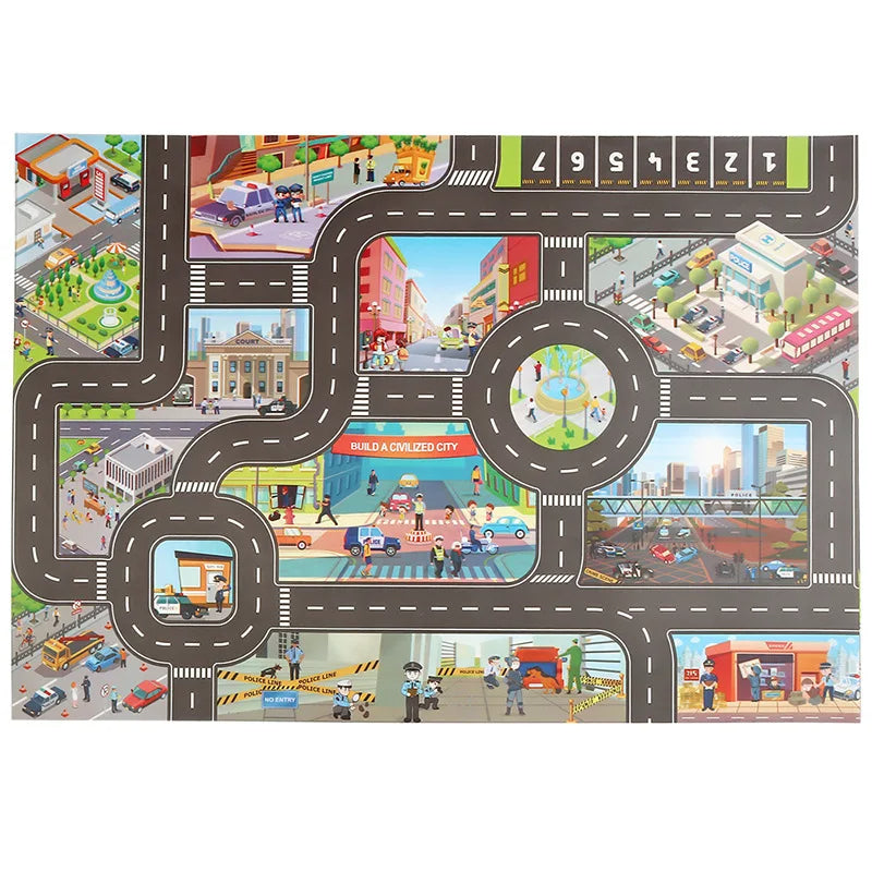 Car Adventure - Magic City Playmat - City Car Play Mat