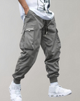 Cargo trousers for men - with multiple pockets and adjustable drawstring