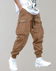 Cargo trousers for men - with multiple pockets and adjustable drawstring