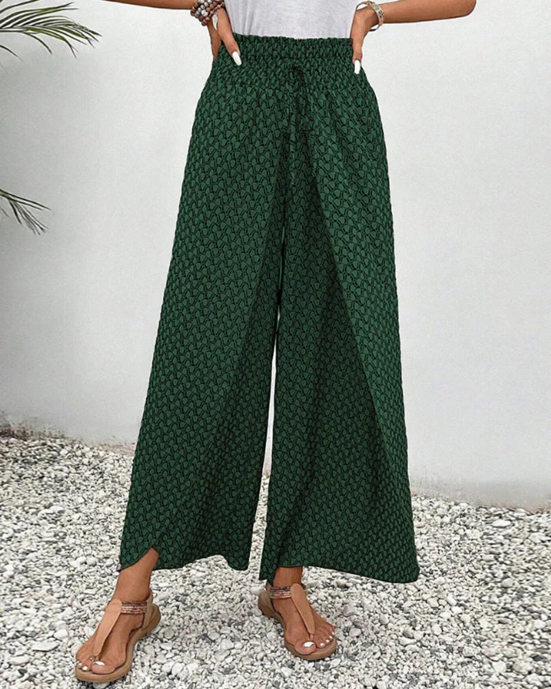 Carla - Wide Trousers with Geometric Pattern