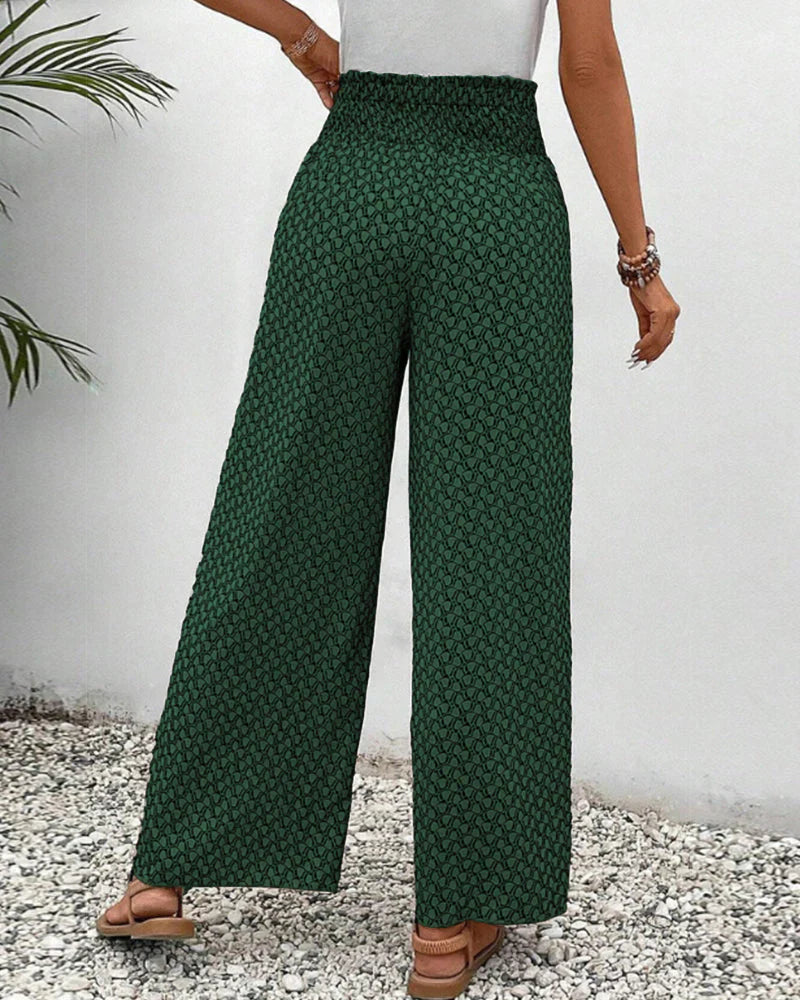Carla - Wide Trousers with Geometric Pattern