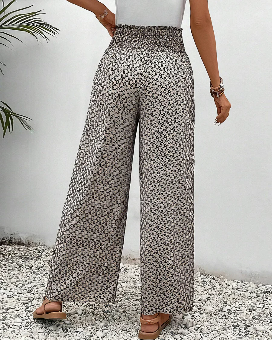 Carla - Wide Trousers with Geometric Pattern