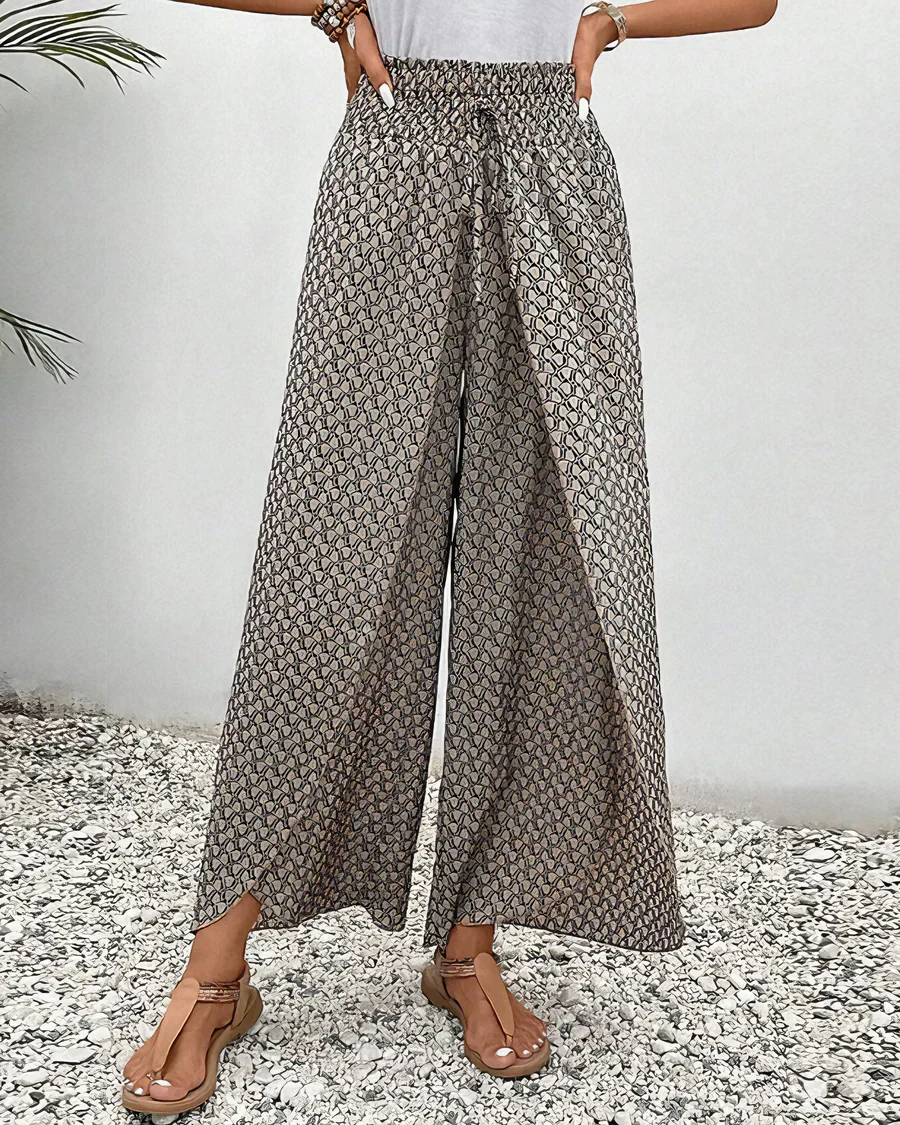 Carla - Wide Trousers with Geometric Pattern