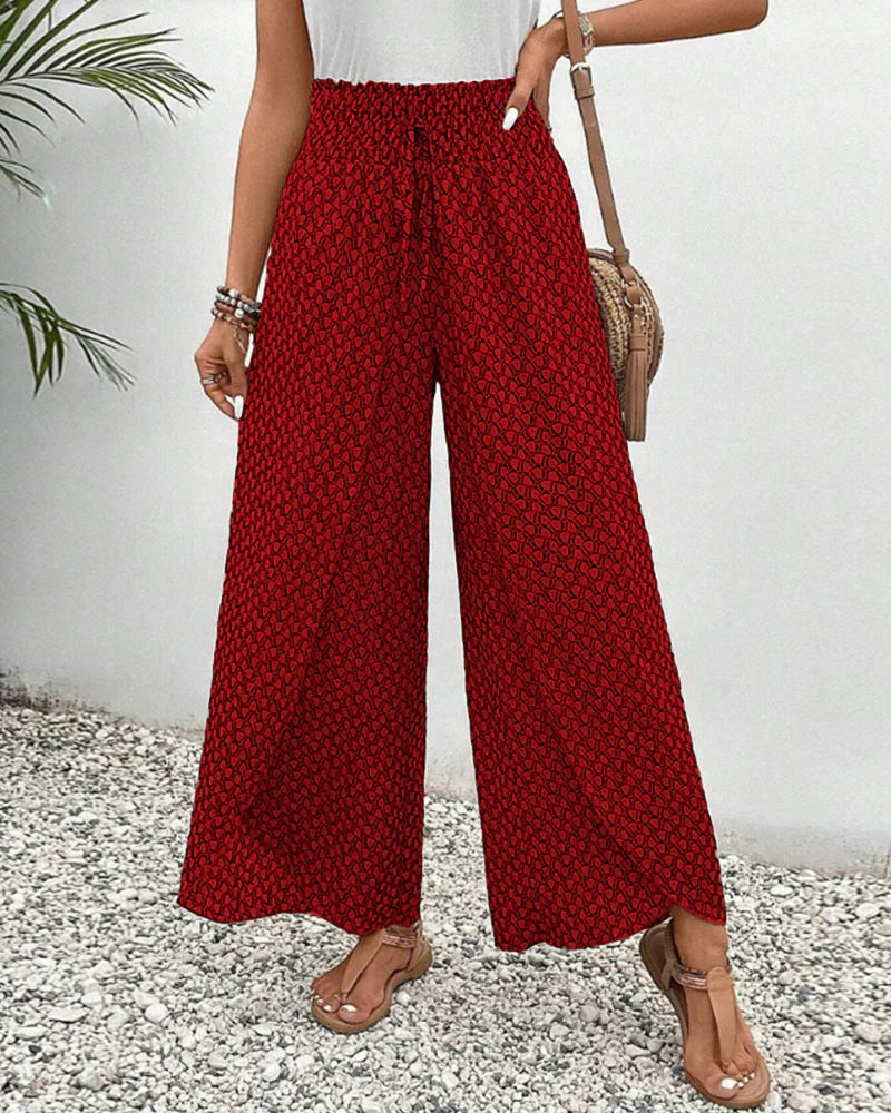 Carla - Wide Trousers with Geometric Pattern