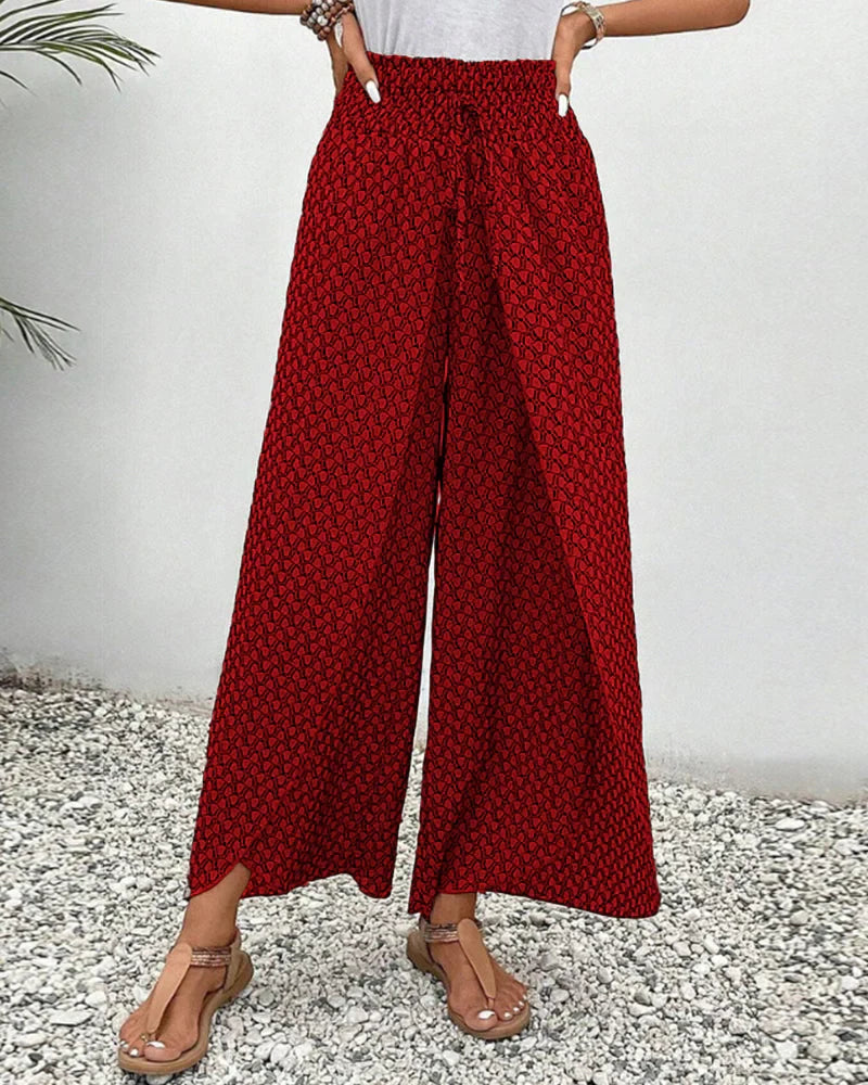 Carla - Wide Trousers with Geometric Pattern