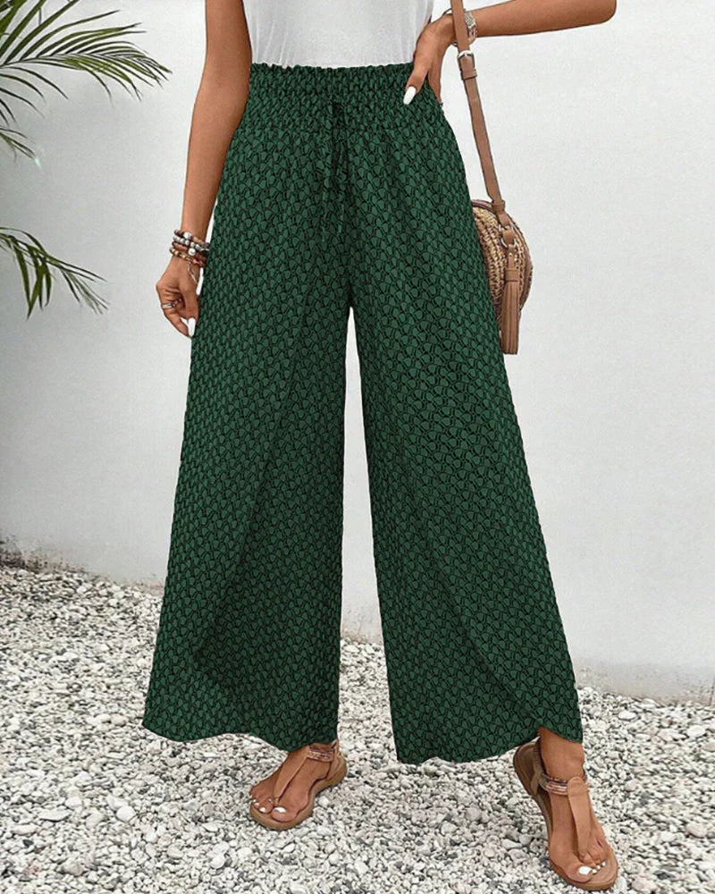 Carla - Wide Trousers with Geometric Pattern