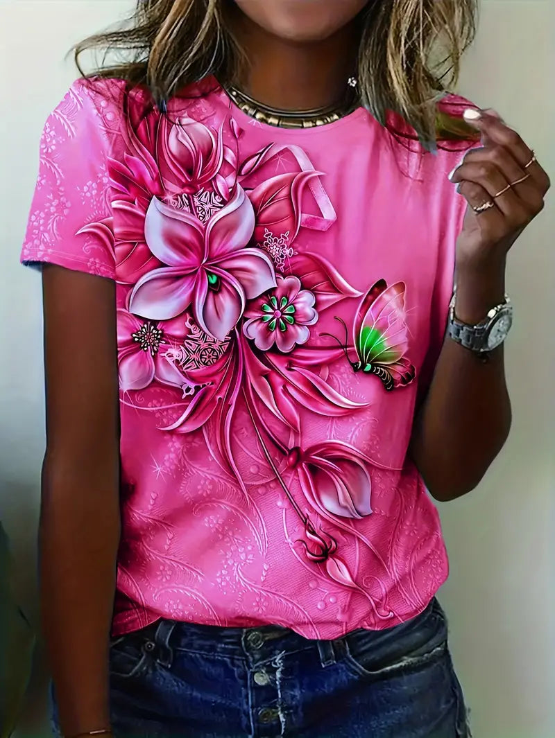 Carlisa - T-Shirt with Floral Print
