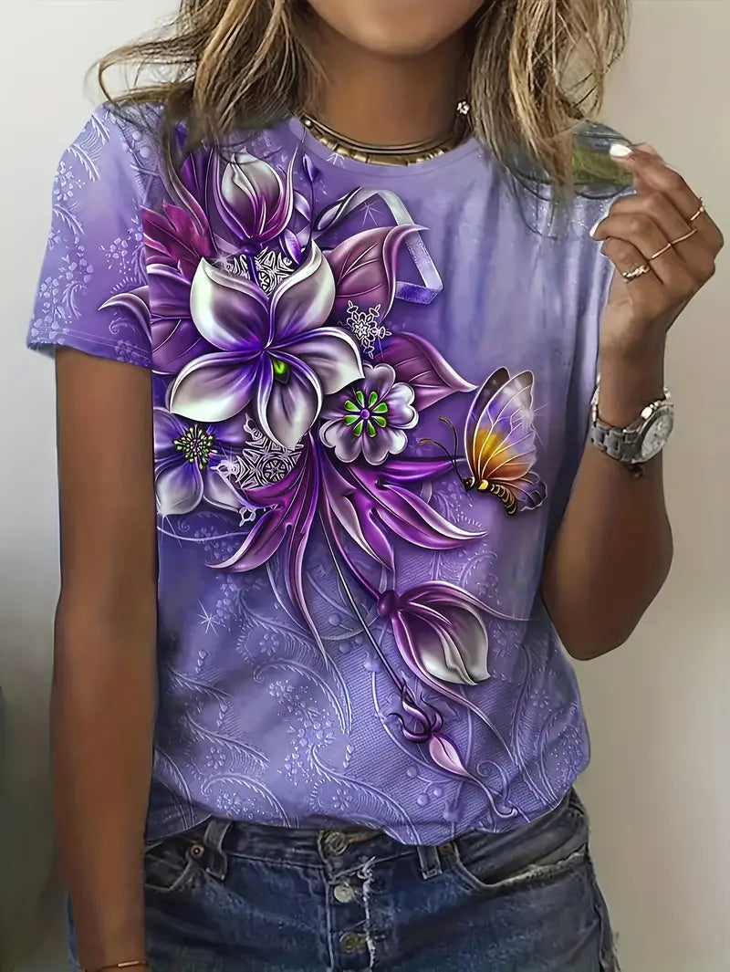 Carlisa - T-Shirt with Floral Print