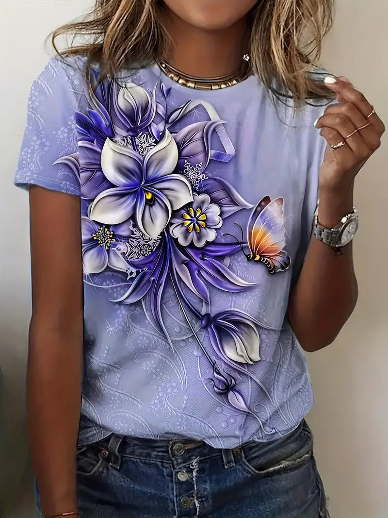 Carlisa - T-Shirt with Floral Print