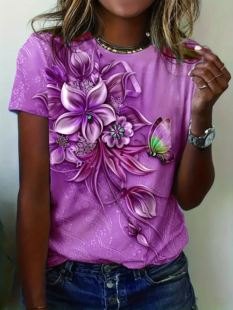 Carlisa - T-Shirt with Floral Print