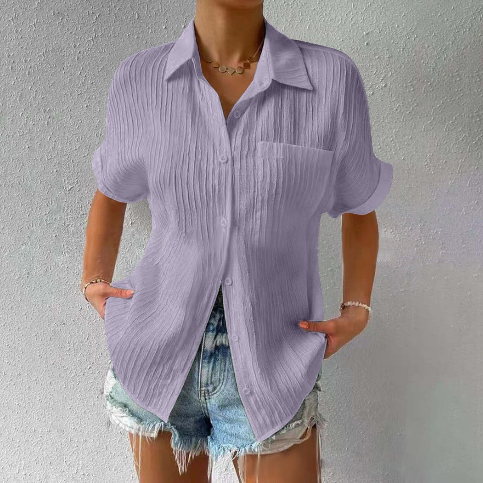Casual Button-Up Shirt with Collar