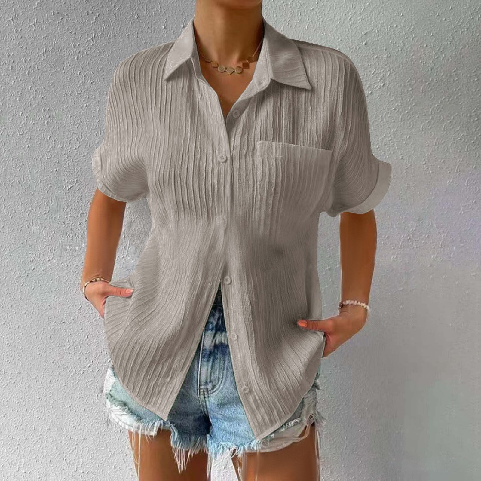 Casual Button-Up Shirt with Collar