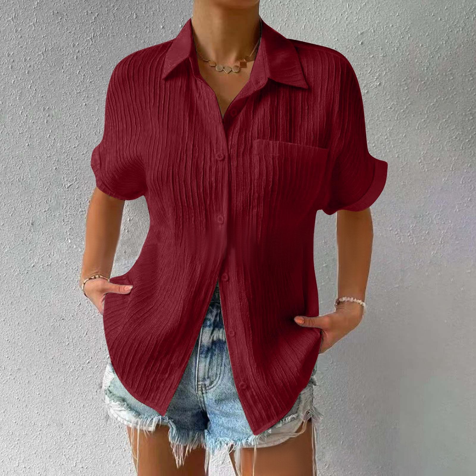Casual Button-Up Shirt with Collar