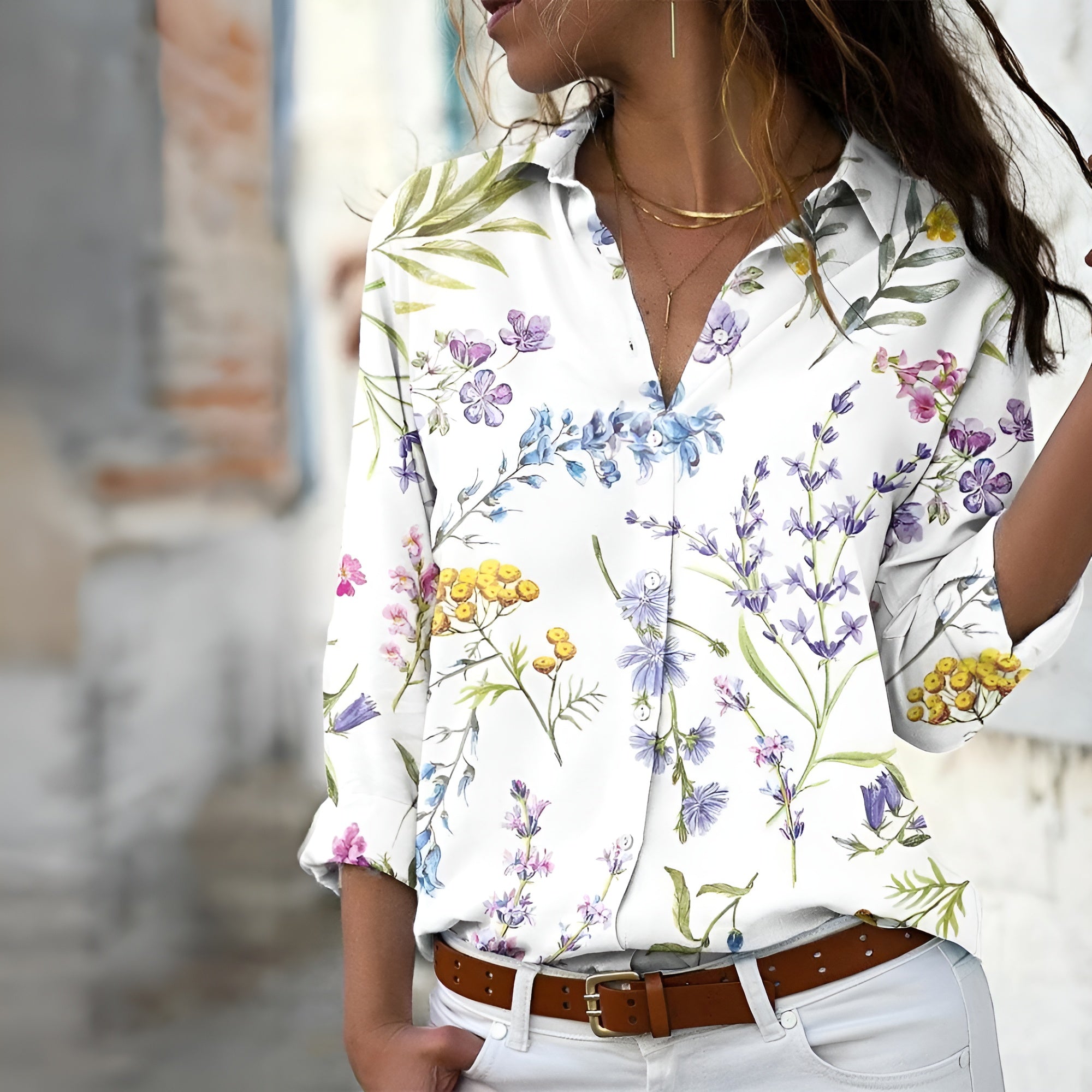 Casual Ladies' Blouse with Print