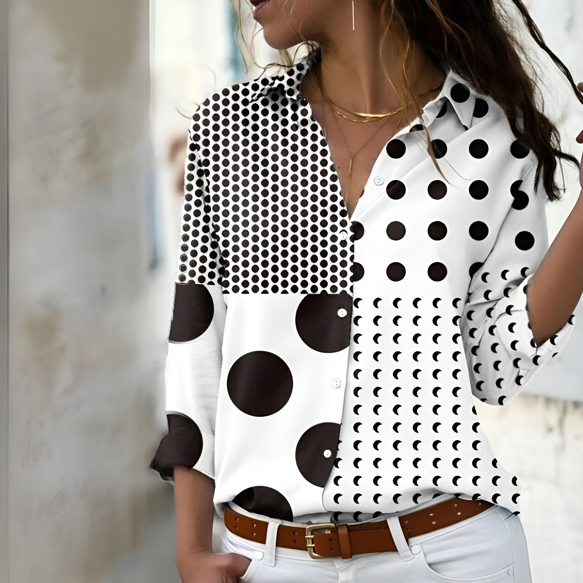 Casual Ladies' Blouse with Print
