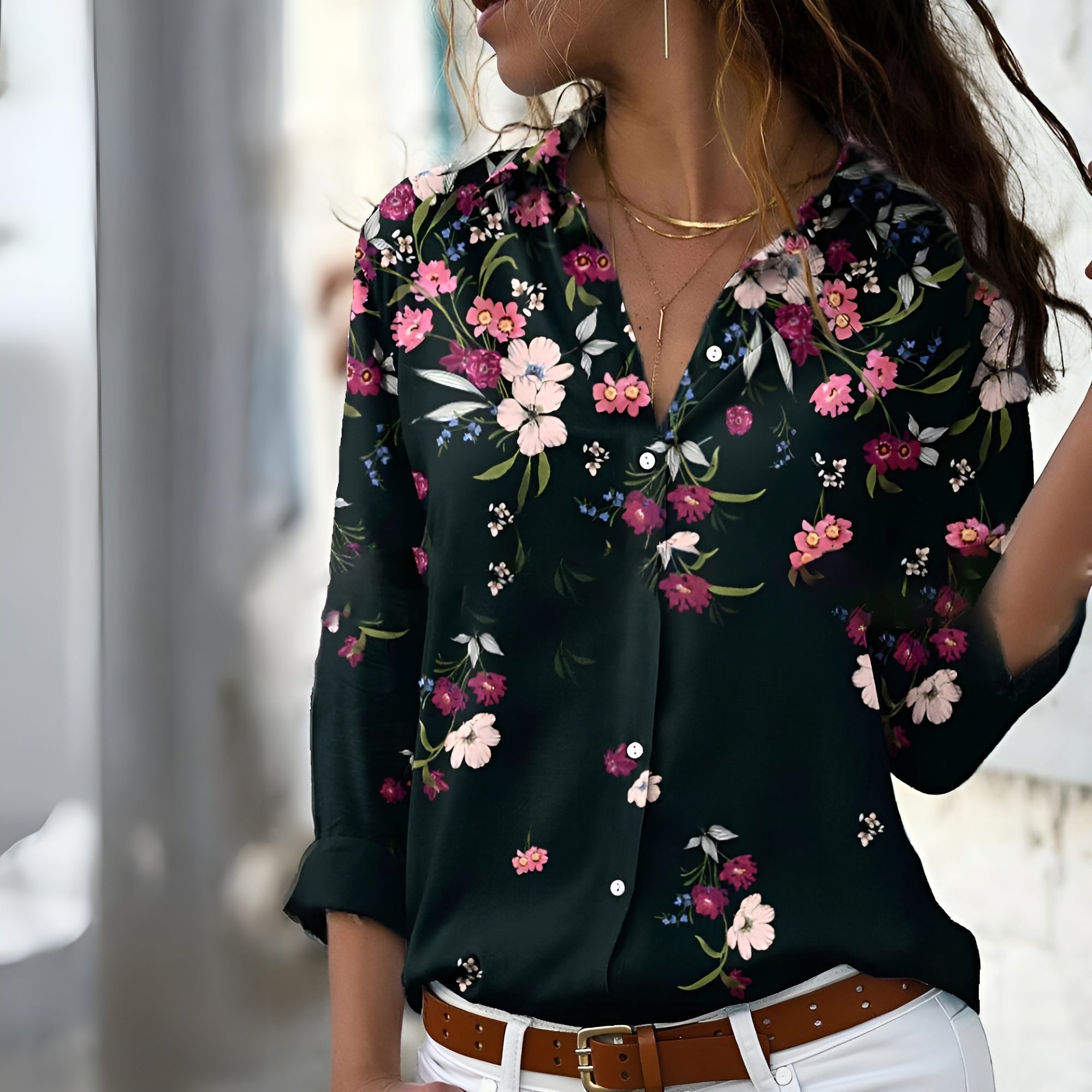 Casual Ladies' Blouse with Print