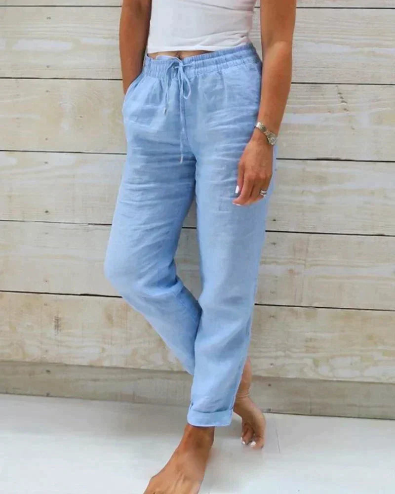 Casual Linen Trousers for Women - Denzy