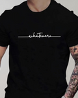 Casual Men's T-shirt with Round Neck and Minimalist Print
