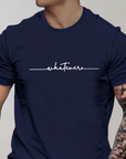 Casual Men's T-shirt with Round Neck and Minimalist Print