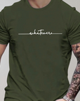 Casual Men's T-shirt with Round Neck and Minimalist Print