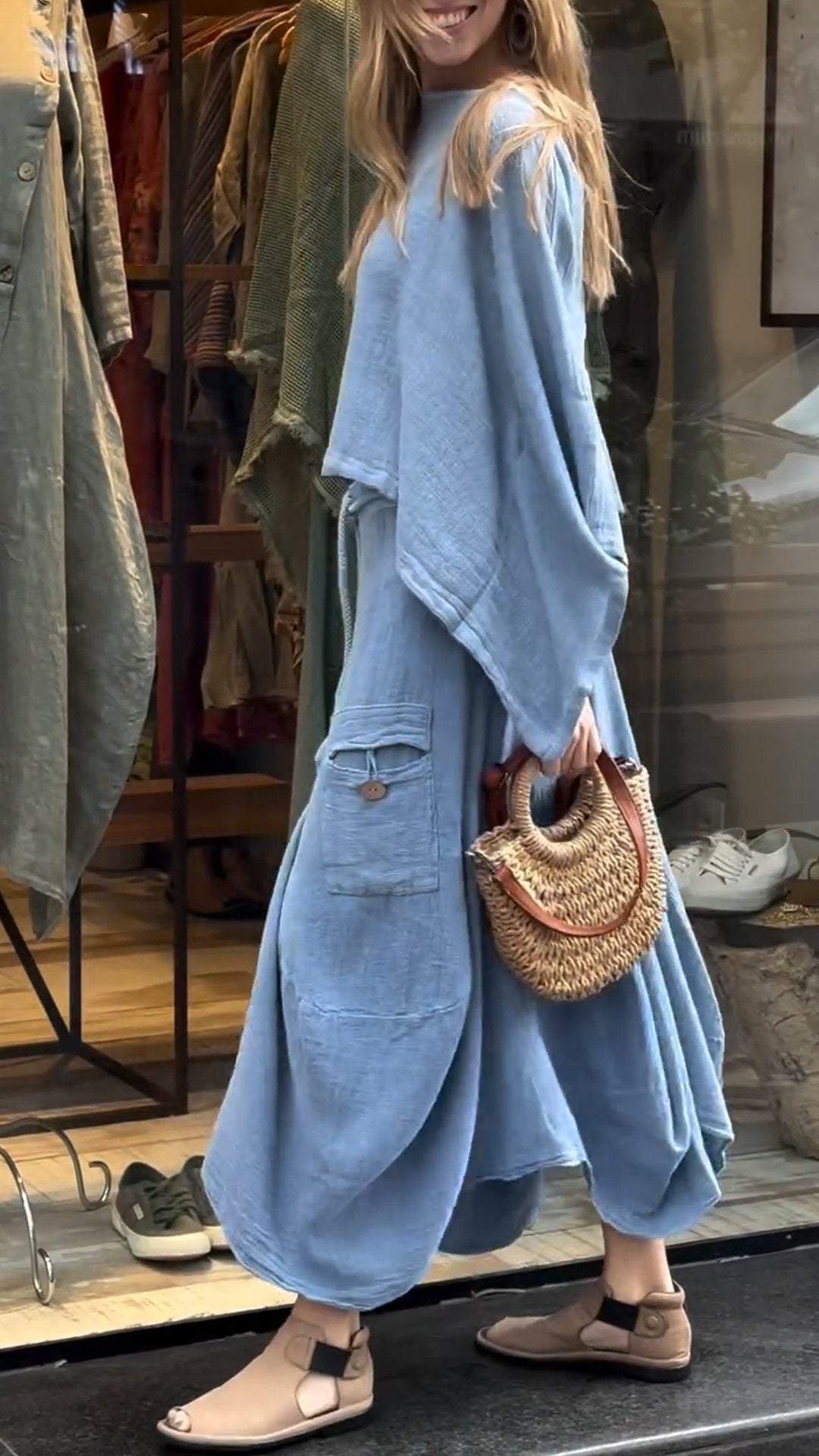 Costume décontracté en coton et lin