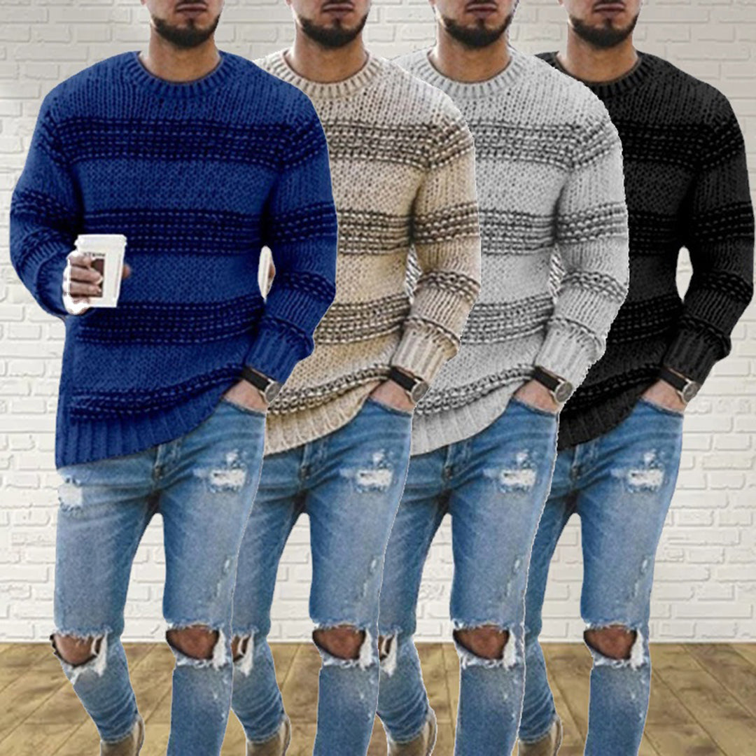 Casual jumper with round neck for men - perfect for spring
