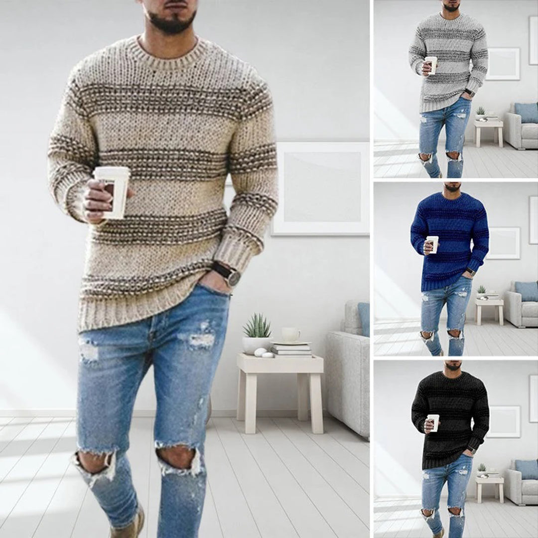 Casual jumper with round neck for men - perfect for spring