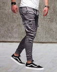 Casual men's cargo trousers with patch pockets - Daniel