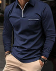 Casual men's polo shirt with front pockets