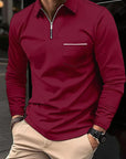 Casual men's polo shirt with front pockets
